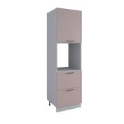 Пенал с нишей под духовку и ящиками Марта Пудра Скин ПНЯ 600