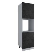 Пенал с нишей под духовку и ящиками Фенис Палм Графит ПНЯ 600