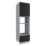 Пенал с нишей под духовку и СВЧ Фенис Палм Графит ПНС 600