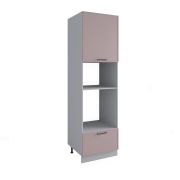 Пенал с нишей под духовку и СВЧ Марта Пудра Скин ПНС 600