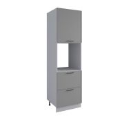 Пенал с нишей под духовку и ящиками Марта Графит Скин ПНЯ 600