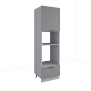 Пенал с нишей под духовку и СВЧ Марта Графит Скин ПНС 600