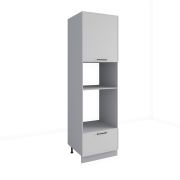 Пенал с нишей под духовку и СВЧ Марта Белый Скин ПНС 600