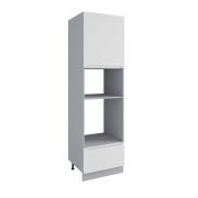 Пенал с нишей под духовку и СВЧ Тренто Белая кожа ПНС 600 правый