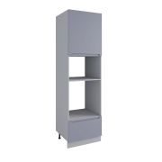 Пенал с нишей под духовку и СВЧ Тренто Серый эмалит ПНС 600 правый