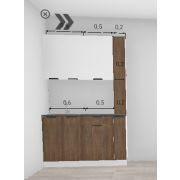 Кухня Норд Орех канадский / Софт пломбир 1,1 м + пенал 200 (3205)