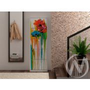 Тумба для обуви 2 (белый/белый с рисунком Цветы)