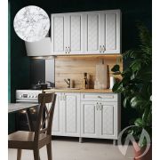 Кухня Вильма 1.2м (корпус белый/арктик, арктик) 38мм мрамор итальянский