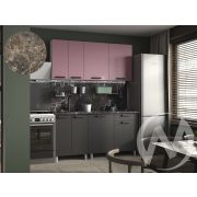 Кухня Кьяра 1.6м (корпус белый/карбон сакура, карбон вулкан) 38мм королевский опал