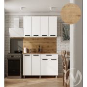 Кухня Кьяра 1.2м (корпус белый/карбон фарфор) 38мм дуб бунратти
