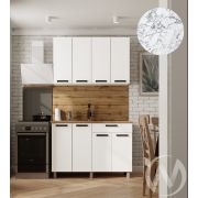 Кухня Кьяра 1.2м (корпус белый/карбон фарфор) 26мм мрамор итальянский