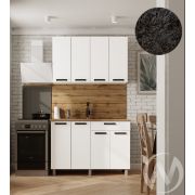 Кухня Кьяра 1.2м (корпус белый/карбон фарфор) 26мм кастилло темный