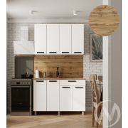 Кухня Кьяра 1.2м (корпус белый/карбон фарфор) 26мм дуб вотан