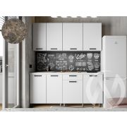 Кухня Кьяра 1.8м (корпус белый/карбон фарфор) 38мм королевский опал