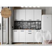 Кухня Кьяра 1.8м (корпус белый/карбон фарфор) 26мм дуб вотан