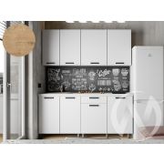 Кухня Кьяра 1.8м (корпус белый/карбон фарфор) 38мм дуб бунратти