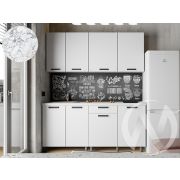 Кухня Кьяра 1.8м (корпус белый/карбон фарфор) 38мм мрамор итальянский