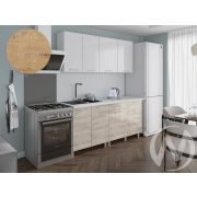 Кухня Нора 1.8м (корпус белый/белый, дуб шале светлый) 38мм дуб бунратти