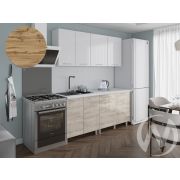Кухня Нора 1.8м (корпус белый/белый, дуб шале светлый) 26мм дуб вотан
