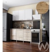 Кухня Нора 1.5м (корпус белый/белый, дуб шале светлый) 26мм дуб вотан