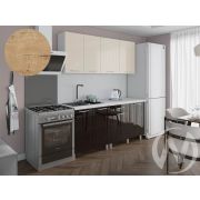 Кухня Нора 1.8м (корпус белый/ваниль, горький шоколад) 38мм дуб бунратти
