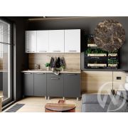 Кухня Ребекка 1.8м (корпус белый/белый, графит) 38мм королевский опал