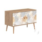 Тумба ТВ-1 Гостиная Art design Flora (дуб крафт золотой/белый с рисунком)