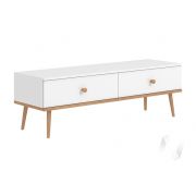 Тумба ТВ-3 Гостиная Art design (эмаль белый глянец/белый глянец,бук натуральный)