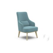 Кресло отдыха Комфорт-5 высокая спинка (бесцветный лак/CATANIA DUSTY BLUE)