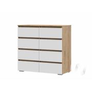 Комод 8 ящиков КМ 04 МС Хелен ЛДСП (дуб крафт золото/белый шагрень)