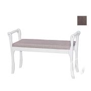 Скамья для прихожей с подлокотниками мягкая (кат.1)  (снег лак/ULTRA STONE)
