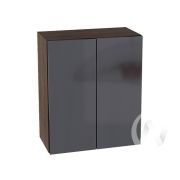 Кухня «Эстетик»: Шкаф верхний 600, ШВ 600 новый (силвер/корпус венге)