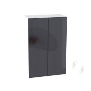 Кухня «Эстетик»: Шкаф верхний 609, ШВ 609 новый (силвер/корпус белый)