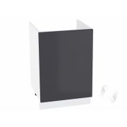 Кухня «Эстетик»: Шкаф нижний под мойку 600, ШНМ 600М (силвер/корпус белый)