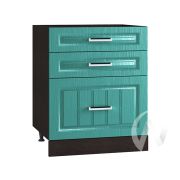 Кухня «Луксор»: Шкаф нижний с 3-мя ящиками 600, ШН3Я 600 (Клен бирюза/корпус венге)