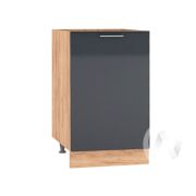 Кухня «Валерия-М»: Шкаф нижний 400, ШН 400 (Антрацит глянец/корпус дуб крафт золотой)