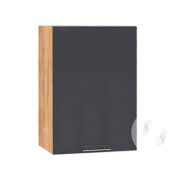 Кухня «Валерия-М»: Шкаф верхний 400, ШВ 400 (Антрацит глянец/корпус дуб крафт золотой)