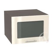 Кухня «Валерия-М»: Шкаф верхний горизонтальный со стеклом 510, ШВГС 510 (Ваниль глянец/корпус венге)