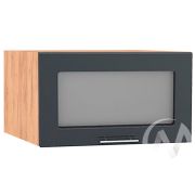 Кухня «Валерия-М»: Шкаф верхний горизонтальный со стеклом 510, ШВГС 510 (Антрацит глян/корпус дуб)