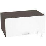 Кухня «Валерия-М»: Шкаф верхний горизонтальный 810, ШВГ 810 (белый глянец/корпус венге)