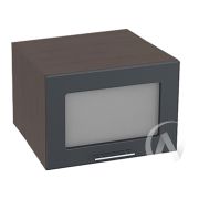 Кухня «Валерия-М»: Шкаф верхний горизонтальный со стеклом 510, ШВГС 510 (Антрацит глян/корпус венге)