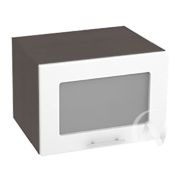 Кухня «Валерия-М»: Шкаф верхний горизонтальный со стеклом 510, ШВГС 510 (белый глянец/корпус венге)