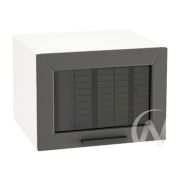 Кухня «Глетчер»: Шкаф верхний горизонтальный со стеклом 510, ШВГС 510 (Маренго силк/корпус белый)