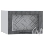 Кухня «Либерти»: Шкаф верхний горизонтальный со стеклом 510, ШВГС 510 (Холст грей/корпус белый)