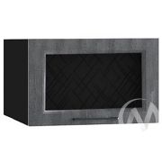 Кухня «Либерти»: Шкаф верхний горизонтальный со стеклом 510, ШВГС 510 (Холст грей/корпус венге)