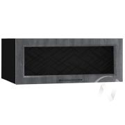 Кухня «Либерти»: Шкаф верхний горизонтальный со стеклом 810, ШВГС 810 (Холст грей/корпус венге)