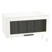 Кухня «Глетчер»: Шкаф верхний горизонтальный со стеклом 810, ШВГС 810 (Айленд силк/корпус белый)