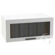 Кухня «Глетчер»: Шкаф верхний горизонтальный со стеклом 810, ШВГС 810 (Гейнсборо силк/корпус белый)