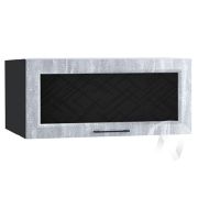 Кухня «Либерти»: Шкаф верхний горизонтальный со стеклом 810, ШВГС 810 (Холст натуральн/корпус венге)