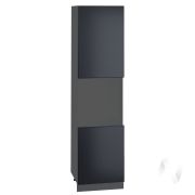 Кухня «Мемфис»: Шкаф пенал 600Н, ШП 600Н (черный трюфель/корпус венге)